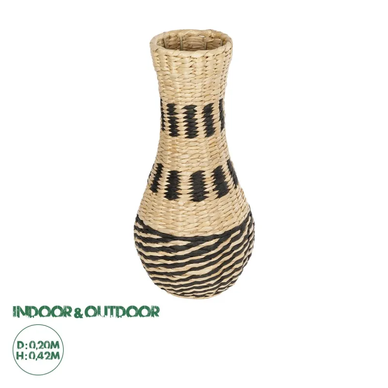 GloboStar® Artificial Garden BOLOGNA 21228 Διακοσμητικό Πλεκτό Καλάθι - Κασπώ Γλάστρα - Flower Pot Μπεζ με Μαύρο Π20 x M20 x Υ42cm GloboStar® Artificial Garden BOLOGNA 21228 Διακοσμητικό Πλεκτό Καλάθι - Κασπώ Γλάστρα - Flower Pot Μπεζ με Μαύρο Π20 x M20 x Υ42cm