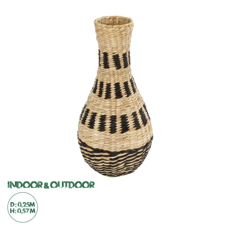 GloboStar® Artificial Garden HAVANA 21230 Διακοσμητικό Πλεκτό Καλάθι - Κασπώ Γλάστρα - Flower Pot Μπεζ με Μαύρο Π25 x M25 x Υ57cm GloboStar® Artificial Garden HAVANA 21230 Διακοσμητικό Πλεκτό Καλάθι - Κασπώ Γλάστρα - Flower Pot Μπεζ με Μαύρο Π25 x M25 x Υ57cm
