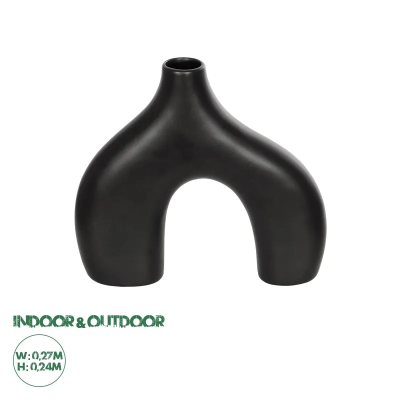 GloboStar® Artificial Garden TOLEDO 21249 Διακοσμητικό Κεραμικό Βάζo Μαύρο Π27 x Μ6 x Υ24 cm GloboStar® Artificial Garden TOLEDO 21249 Διακοσμητικό Κεραμικό Βάζo Μαύρο Π27 x Μ6 x Υ24 cm