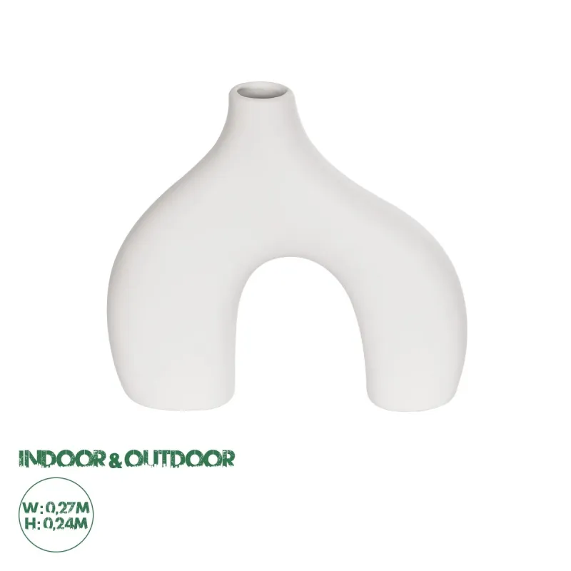 GloboStar® Artificial Garden TOLEDO 21251 Διακοσμητικό Κεραμικό Βάζo Λευκό Π27 x Μ6 x Υ24 cm GloboStar® Artificial Garden TOLEDO 21251 Διακοσμητικό Κεραμικό Βάζo Λευκό Π27 x Μ6 x Υ24 cm