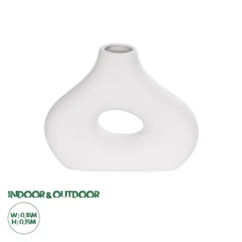 GloboStar® Artificial Garden HORIZON 21253 Διακοσμητικό Κεραμικό Βάζo Λευκό Π18 x Μ6 x Υ15 cm GloboStar® Artificial Garden HORIZON 21253 Διακοσμητικό Κεραμικό Βάζo Λευκό Π18 x Μ6 x Υ15 cm