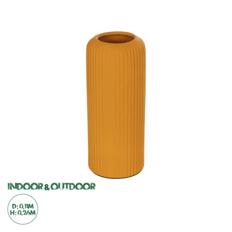 GloboStar® Artificial Garden CANGUU 21255 Διακοσμητικό Κεραμικό Βάζo Πορτοκαλί Π11 x Μ11 x Υ26 cm GloboStar® Artificial Garden CANGUU 21255 Διακοσμητικό Κεραμικό Βάζo Πορτοκαλί Π11 x Μ11 x Υ26 cm