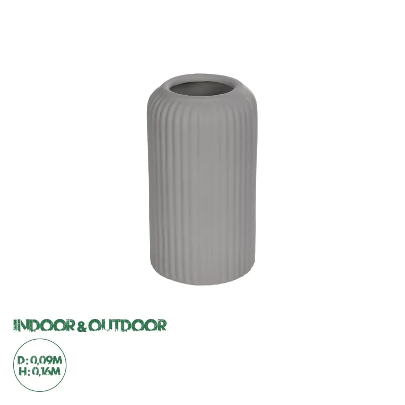 GloboStar® Artificial Garden LOVINA 21257 Διακοσμητικό Κεραμικό Βάζo Γκρι Π9 x Μ9 x Υ16 cm GloboStar® Artificial Garden LOVINA 21257 Διακοσμητικό Κεραμικό Βάζo Γκρι Π9 x Μ9 x Υ16 cm
