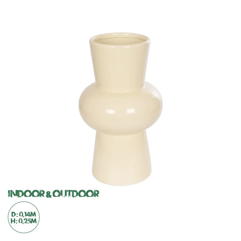 GloboStar® Artificial Garden DESERT 21258 Διακοσμητικό Κεραμικό Βάζo Μπεζ Π14 x Μ14 x Υ25 cm GloboStar® Artificial Garden DESERT 21258 Διακοσμητικό Κεραμικό Βάζo Μπεζ Π14 x Μ14 x Υ25 cm