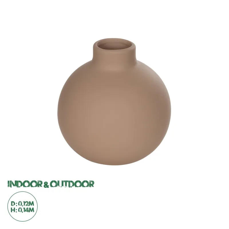 GloboStar® Artificial Garden MAURITIUS 21259 Διακοσμητικό Κεραμικό Βάζo ΚαφέΠ12 x Μ12 x Υ14 cm GloboStar® Artificial Garden MAURITIUS 21259 Διακοσμητικό Κεραμικό Βάζo ΚαφέΠ12 x Μ12 x Υ14 cm