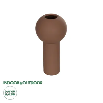 GloboStar® Artificial Garden COSTA RICA 21260 Διακοσμητικό Κεραμικό Βάζo Καφέ Π10 x Μ10 x Υ21cm GloboStar® Artificial Garden COSTA RICA 21260 Διακοσμητικό Κεραμικό Βάζo Καφέ Π10 x Μ10 x Υ21cm