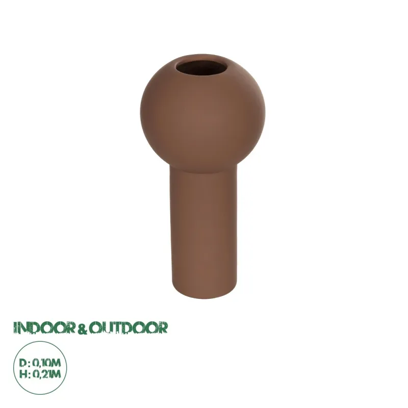 GloboStar® Artificial Garden COSTA RICA 21260 Διακοσμητικό Κεραμικό Βάζo Καφέ Π10 x Μ10 x Υ21cm GloboStar® Artificial Garden COSTA RICA 21260 Διακοσμητικό Κεραμικό Βάζo Καφέ Π10 x Μ10 x Υ21cm