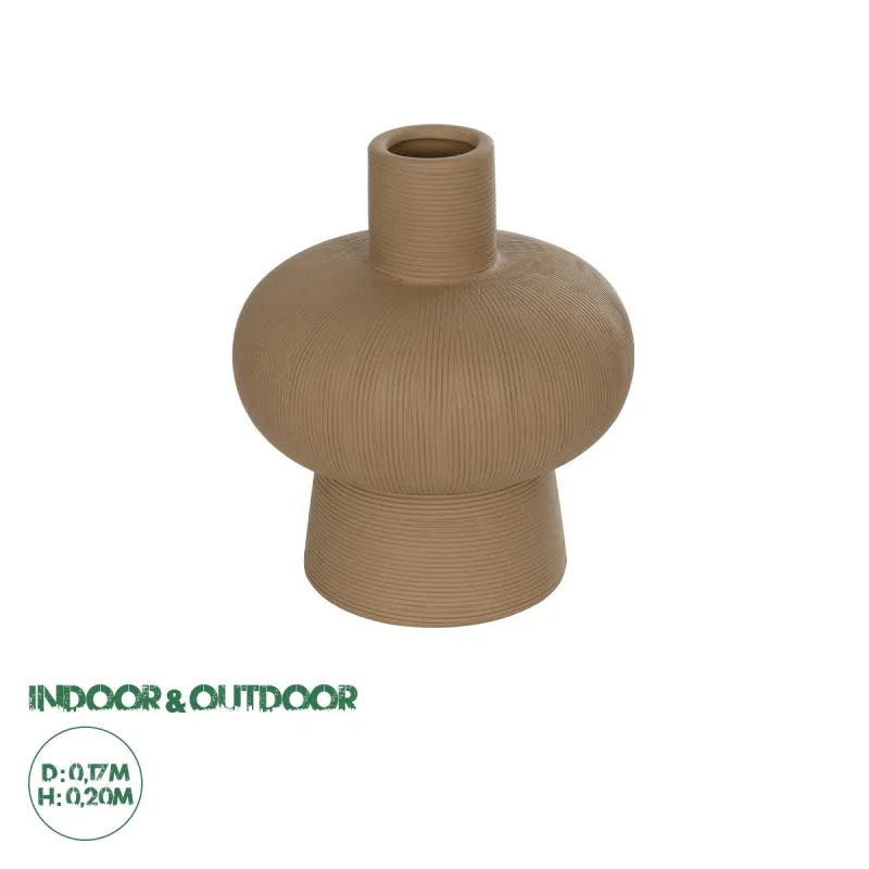 GloboStar® Artificial Garden CORNEOL 21262 Διακοσμητικό Κεραμικό Βάζo Καφέ Π17 x Μ17 x Υ20cm GloboStar® Artificial Garden CORNEOL 21262 Διακοσμητικό Κεραμικό Βάζo Καφέ Π17 x Μ17 x Υ20cm