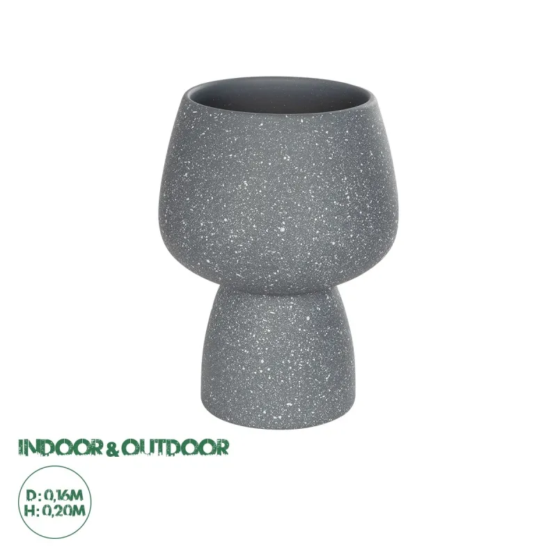 GloboStar® Artificial Garden SAMUI 21271 Διακοσμητικό Κεραμικό Βάζo Γκρι Π16 x Μ16 x Υ20cm GloboStar® Artificial Garden SAMUI 21271 Διακοσμητικό Κεραμικό Βάζo Γκρι Π16 x Μ16 x Υ20cm