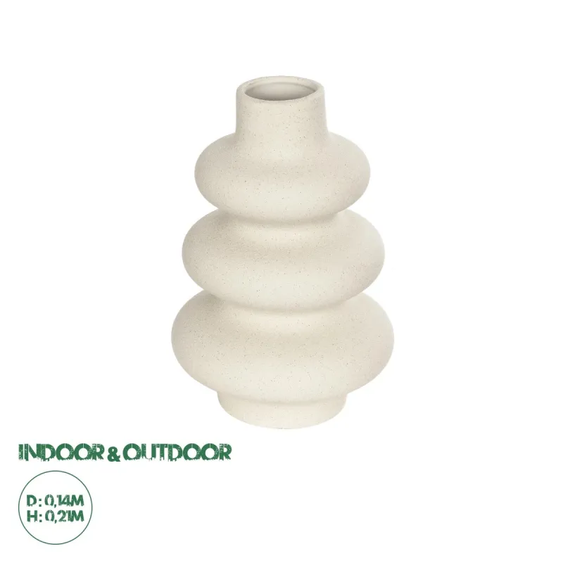 GloboStar® Artificial Garden THAILAND 21278 Διακοσμητικό Κεραμικό Βάζo Μπεζ Π14 x Μ14 x Υ21cm GloboStar® Artificial Garden THAILAND 21278 Διακοσμητικό Κεραμικό Βάζo Μπεζ Π14 x Μ14 x Υ21cm