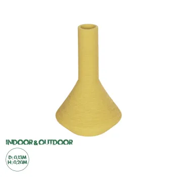 GloboStar® Artificial Garden GRENADA 21281 Διακοσμητικό Κεραμικό Βάζo Κίτρινο Π13 x Μ13 x Υ20cm GloboStar® Artificial Garden GRENADA 21281 Διακοσμητικό Κεραμικό Βάζo Κίτρινο Π13 x Μ13 x Υ20cm