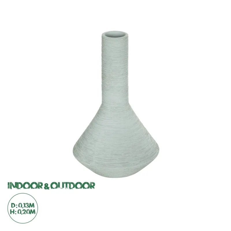 GloboStar® Artificial Garden TANAH 21282 Διακοσμητικό Κεραμικό Βάζo Γκρι Π13 x Μ13 x Υ20cm GloboStar® Artificial Garden TANAH 21282 Διακοσμητικό Κεραμικό Βάζo Γκρι Π13 x Μ13 x Υ20cm