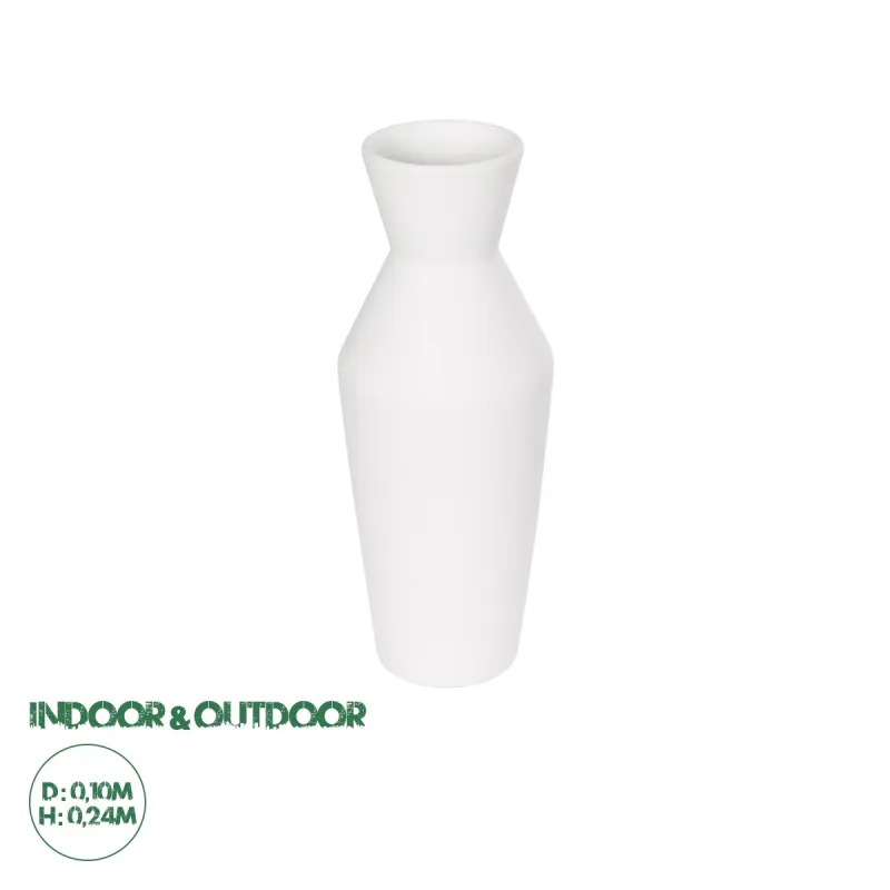 GloboStar® Artificial Garden MALVINA 21285 Διακοσμητικό Κεραμικό Βάζo Λευκό Π10 x Μ10 x Υ24cm GloboStar® Artificial Garden MALVINA 21285 Διακοσμητικό Κεραμικό Βάζo Λευκό Π10 x Μ10 x Υ24cm