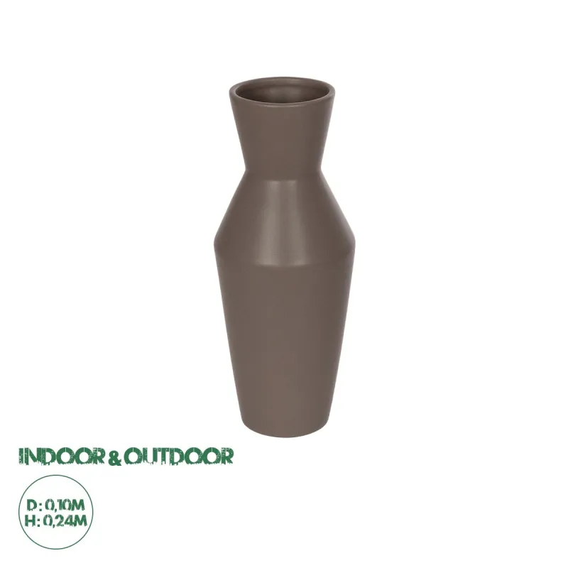 GloboStar® Artificial Garden UNIQUE 21286 Διακοσμητικό Κεραμικό Βάζo Καφέ Π10 x Μ10 x Υ24cm GloboStar® Artificial Garden UNIQUE 21286 Διακοσμητικό Κεραμικό Βάζo Καφέ Π10 x Μ10 x Υ24cm