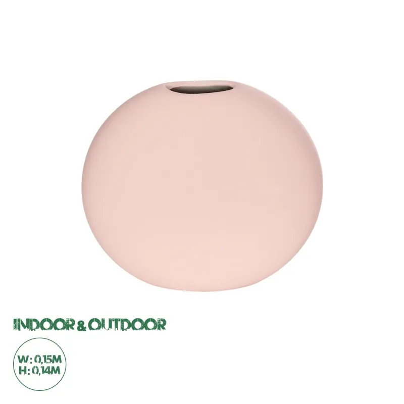 GloboStar® Artificial Garden SICILY 21289 Διακοσμητικό Κεραμικό Βάζo Ροζ Π15 x Μ15 x Υ14cm GloboStar® Artificial Garden SICILY 21289 Διακοσμητικό Κεραμικό Βάζo Ροζ Π15 x Μ15 x Υ14cm
