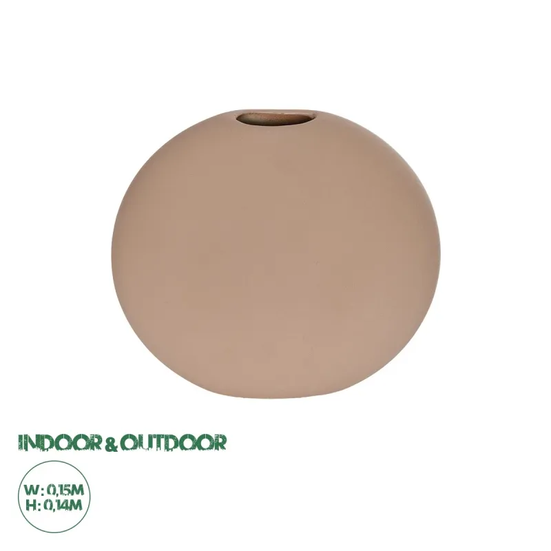 GloboStar® Artificial Garden LANZAROTE 21290 Διακοσμητικό Κεραμικό Βάζo Καφέ Π15 x Μ15 x Υ14cm GloboStar® Artificial Garden LANZAROTE 21290 Διακοσμητικό Κεραμικό Βάζo Καφέ Π15 x Μ15 x Υ14cm