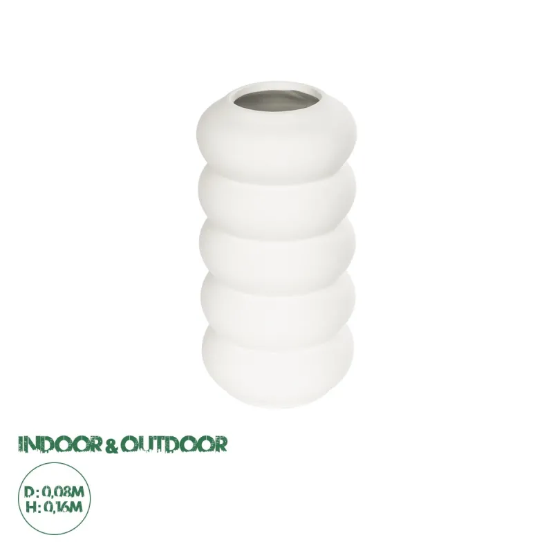 GloboStar® Artificial Garden NOUVEAU 21293 Διακοσμητικό Κεραμικό Βάζo Λευκό Π8 x Μ8 x Υ16cm GloboStar® Artificial Garden NOUVEAU 21293 Διακοσμητικό Κεραμικό Βάζo Λευκό Π8 x Μ8 x Υ16cm