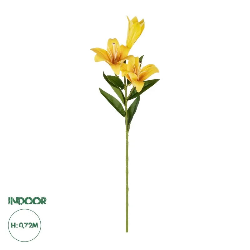 GloboStar® Artificial Garden YELLOW LILY BRANCH 21311 Τεχνητό Διακοσμητικό Κλαδί Κίτρινο Κρίνο Y72cm GloboStar® Artificial Garden YELLOW LILY BRANCH 21311 Τεχνητό Διακοσμητικό Κλαδί Κίτρινο Κρίνο Y72cm