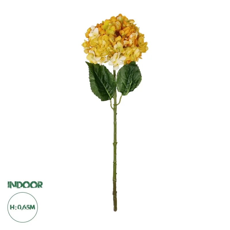 GloboStar® Artificial Garden YELLOW HYDRANGEA BRANCH 21317 Τεχνητό Διακοσμητικό Κλαδί Κίτρινη Ορτανσία Y65cm GloboStar® Artificial Garden YELLOW HYDRANGEA BRANCH 21317 Τεχνητό Διακοσμητικό Κλαδί Κίτρινη Ορτανσία Y65cm