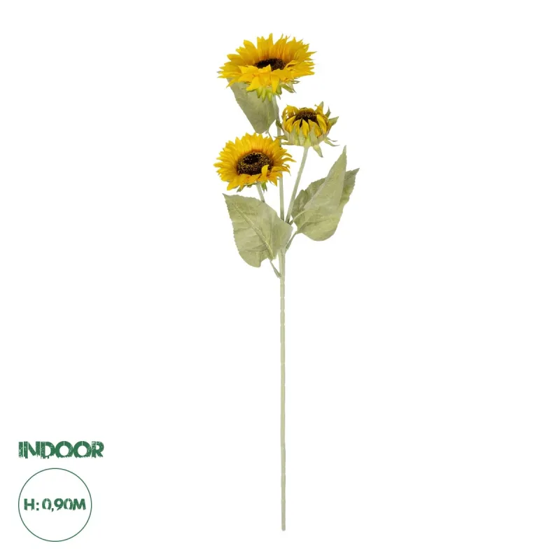 GloboStar® Artificial Garden YELLOW SUNFLOWER BRANCH 21380 Τεχνητό Διακοσμητικό Κλαδί Ηλιοτρόπιο Κίτρινο Y90cm GloboStar® Artificial Garden YELLOW SUNFLOWER BRANCH 21380 Τεχνητό Διακοσμητικό Κλαδί Ηλιοτρόπιο Κίτρινο Y90cm