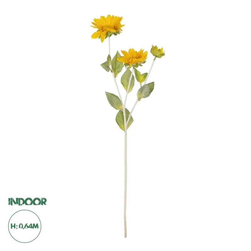 GloboStar® Artificial Garden YELLOW SUNFLOWER BRANCH 21384 Τεχνητό Διακοσμητικό Κλαδί Ηλιοτρόπιο Κίτρινο Y64cm GloboStar® Artificial Garden YELLOW SUNFLOWER BRANCH 21384 Τεχνητό Διακοσμητικό Κλαδί Ηλιοτρόπιο Κίτρινο Y64cm