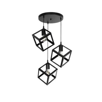 GLOBOSTAR® DISE 201-0051 Μοντέρνο Κρεμαστό Φωτιστικό Οροφής με Ντουί 3 x E27 AC 220-240V IP20 - Μαύρο - Μ48 x Π48 x Υ65cm GLOBOSTAR® DISE 201-0051 Μοντέρνο Κρεμαστό Φωτιστικό Οροφής με Ντουί 3 x E27 AC 220-240V IP20 - Μαύρο - Μ48 x Π48 x Υ65cm