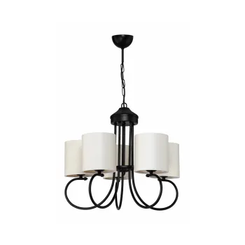 GLOBOSTAR® TRITON 203-0253 Vintage Κρεμαστό Φωτιστικό Οροφής με Ντουί 5 x E27 AC 220-240V IP20 - Μαύρο & Μπεζ - Μ50 x Π50 x Υ48cm GLOBOSTAR® TRITON 203-0253 Vintage Κρεμαστό Φωτιστικό Οροφής με Ντουί 5 x E27 AC 220-240V IP20 - Μαύρο & Μπεζ - Μ50 x Π50 x Υ48cm