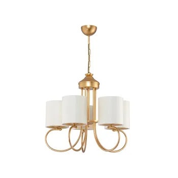 GLOBOSTAR® TRITON 203-0254 Vintage Κρεμαστό Φωτιστικό Οροφής με Ντουί 5 x E27 AC 220-240V IP20 - Χρυσό & Μπεζ - Μ50 x Π50 x Υ48cm GLOBOSTAR® TRITON 203-0254 Vintage Κρεμαστό Φωτιστικό Οροφής με Ντουί 5 x E27 AC 220-240V IP20 - Χρυσό & Μπεζ - Μ50 x Π50 x Υ48cm