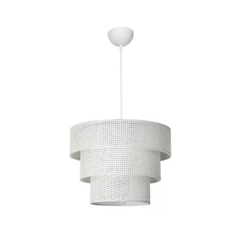 GLOBOSTAR® LEVEL 203-0275 Μοντέρνο Κρεμαστό Φωτιστικό Οροφής με Ντουί 1 x E27 AC 220-240V IP20 - Λευκό - Μ38 x Π38 x Υ30cm