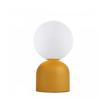 GloboStar® MAGIC 204-0131 Μοντέρνο Eπιτραπέζιο Φωτιστικό Μονόφωτο 1 x E14 IP20 Κίτρινο Μέταλλο με Λευκό Γυαλί - Μ13 x Π13 x Υ28cm GloboStar® MAGIC 204-0131 Μοντέρνο Eπιτραπέζιο Φωτιστικό Μονόφωτο 1 x E14 IP20 Κίτρινο Μέταλλο με Λευκό Γυαλί - Μ13 x Π13 x Υ28cm