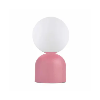 GloboStar® MAGIC 204-0134 Μοντέρνο Eπιτραπέζιο Φωτιστικό Μονόφωτο 1 x E14 IP20 Ροζ Μέταλλο με Λευκό Γυαλί - Μ13 x Π13 x Υ28cm GloboStar® MAGIC 204-0134 Μοντέρνο Eπιτραπέζιο Φωτιστικό Μονόφωτο 1 x E14 IP20 Ροζ Μέταλλο με Λευκό Γυαλί - Μ13 x Π13 x Υ28cm