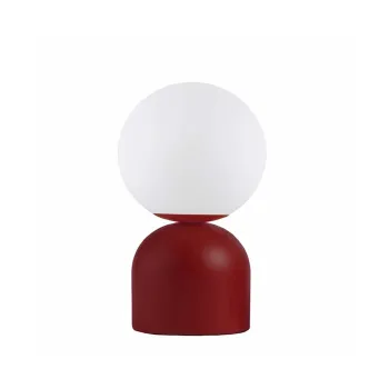 GloboStar® MAGIC 204-0135 Μοντέρνο Eπιτραπέζιο Φωτιστικό Μονόφωτο 1 x E14 IP20 Κόκκινο Μέταλλο με Λευκό Γυαλί - Μ13 x Π13 x Υ28cm GloboStar® MAGIC 204-0135 Μοντέρνο Eπιτραπέζιο Φωτιστικό Μονόφωτο 1 x E14 IP20 Κόκκινο Μέταλλο με Λευκό Γυαλί - Μ13 x Π13 x Υ28cm