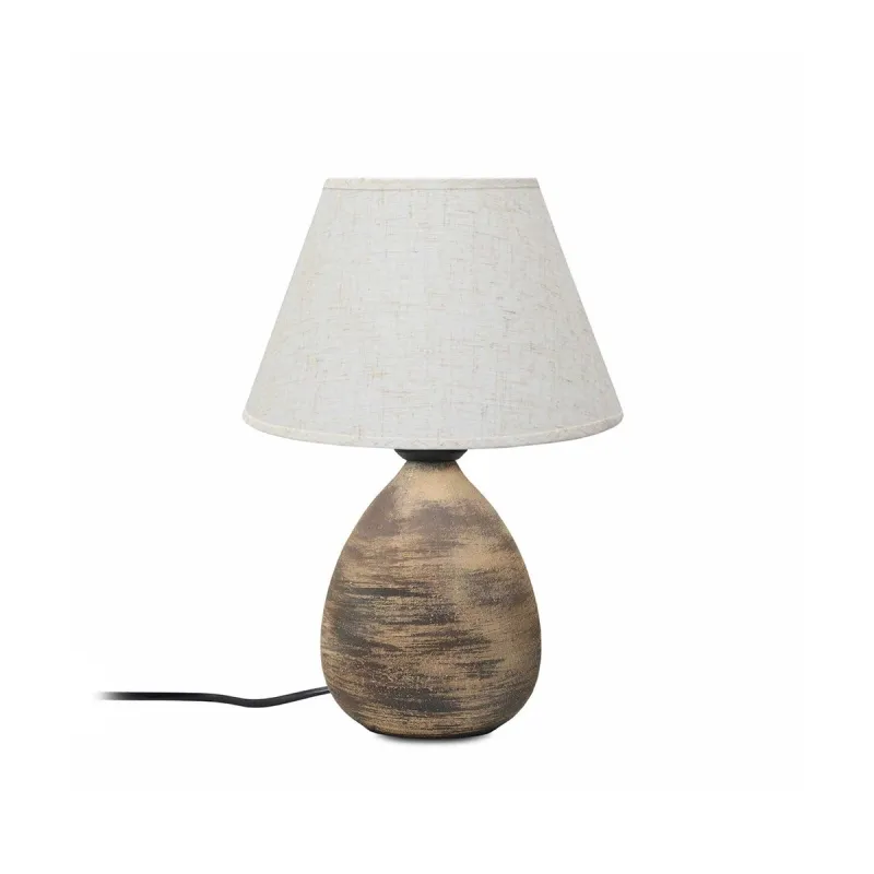 GloboStar® LISBON 204-0150 Vintage Eπιτραπέζιο Φωτιστικό Μονόφωτο 1 x E27 IP20 Καφέ Κεραμικό με Μπεζ Ύφασμα - Μ22 x Π22 x Υ30cm GloboStar® LISBON 204-0150 Vintage Eπιτραπέζιο Φωτιστικό Μονόφωτο 1 x E27 IP20 Καφέ Κεραμικό με Μπεζ Ύφασμα - Μ22 x Π22 x Υ30cm