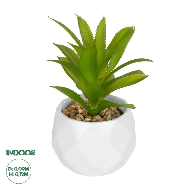 GloboStar® Artificial Garden SUCCULENT ALOE POTTED PLANT 20984 Διακοσμητικό Φυτό Αλόη Φ9 x Υ12cm