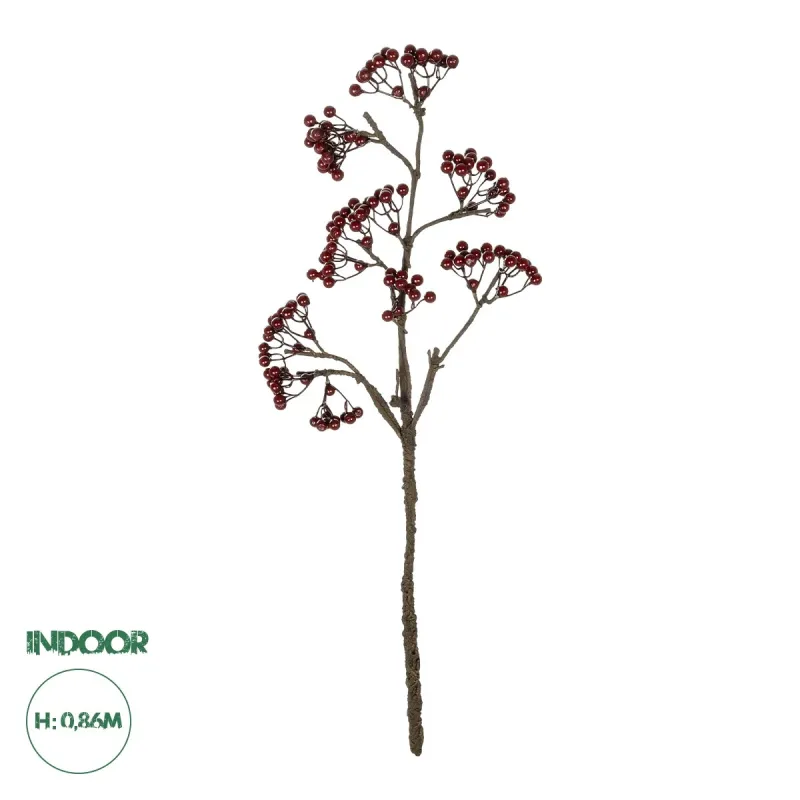 GloboStar® Artificial Garden RED HOLLY BERRIES FRUIT BRANCH 21427 Τεχνητό Διακοσμητικό Κλαδί Κόκκινο Γκί Y86cm GloboStar® Artificial Garden RED HOLLY BERRIES FRUIT BRANCH 21427 Τεχνητό Διακοσμητικό Κλαδί Κόκκινο Γκί Y86cm