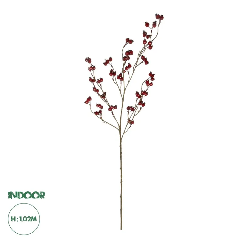 GloboStar® Artificial Garden RED HOLLY BERRIES FRUIT BRANCH 21428 Τεχνητό Διακοσμητικό Κλαδί Κόκκινο Γκί Y102cm GloboStar® Artificial Garden RED HOLLY BERRIES FRUIT BRANCH 21428 Τεχνητό Διακοσμητικό Κλαδί Κόκκινο Γκί Y102cm