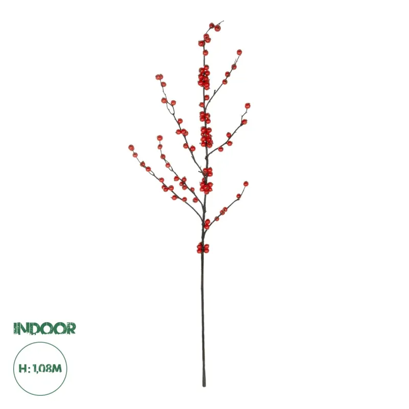 GloboStar® Artificial Garden RED HOLLY BERRIES FRUIT BRANCH 21429 Τεχνητό Διακοσμητικό Κλαδί Κόκκινο Γκί Y108cm GloboStar® Artificial Garden RED HOLLY BERRIES FRUIT BRANCH 21429 Τεχνητό Διακοσμητικό Κλαδί Κόκκινο Γκί Y108cm