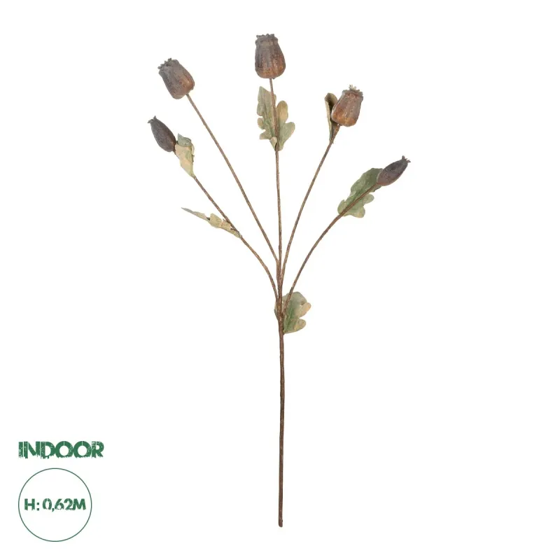 GloboStar® Artificial Garden POPPY FRUIT BRANCH 21432 Τεχνητό Διακοσμητικό Κλαδί Παπαρούνα Y62cm GloboStar® Artificial Garden POPPY FRUIT BRANCH 21432 Τεχνητό Διακοσμητικό Κλαδί Παπαρούνα Y62cm