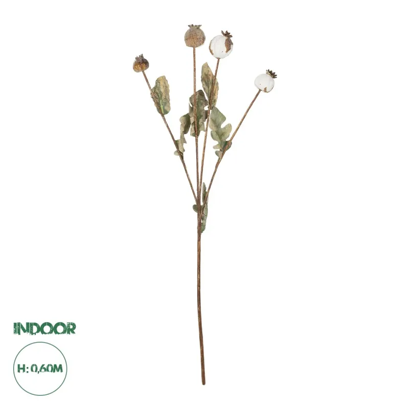 GloboStar® Artificial Garden POPPY FRUIT BRANCH 21433 Τεχνητό Διακοσμητικό Κλαδί Παπαρούνα Y60cm GloboStar® Artificial Garden POPPY FRUIT BRANCH 21433 Τεχνητό Διακοσμητικό Κλαδί Παπαρούνα Y60cm