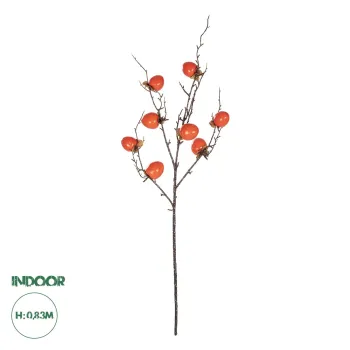 GloboStar® Artificial Garden ORANGE PERSIMMON FRUIT BRANCH 21438 Τεχνητό Διακοσμητικό Πορτοκαλί Κλαδί Λωτός Y83cm GloboStar® Artificial Garden ORANGE PERSIMMON FRUIT BRANCH 21438 Τεχνητό Διακοσμητικό Πορτοκαλί Κλαδί Λωτός Y83cm