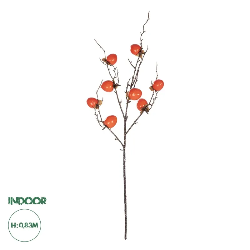 GloboStar® Artificial Garden ORANGE PERSIMMON FRUIT BRANCH 21438 Τεχνητό Διακοσμητικό Πορτοκαλί Κλαδί Λωτός Y83cm GloboStar® Artificial Garden ORANGE PERSIMMON FRUIT BRANCH 21438 Τεχνητό Διακοσμητικό Πορτοκαλί Κλαδί Λωτός Y83cm