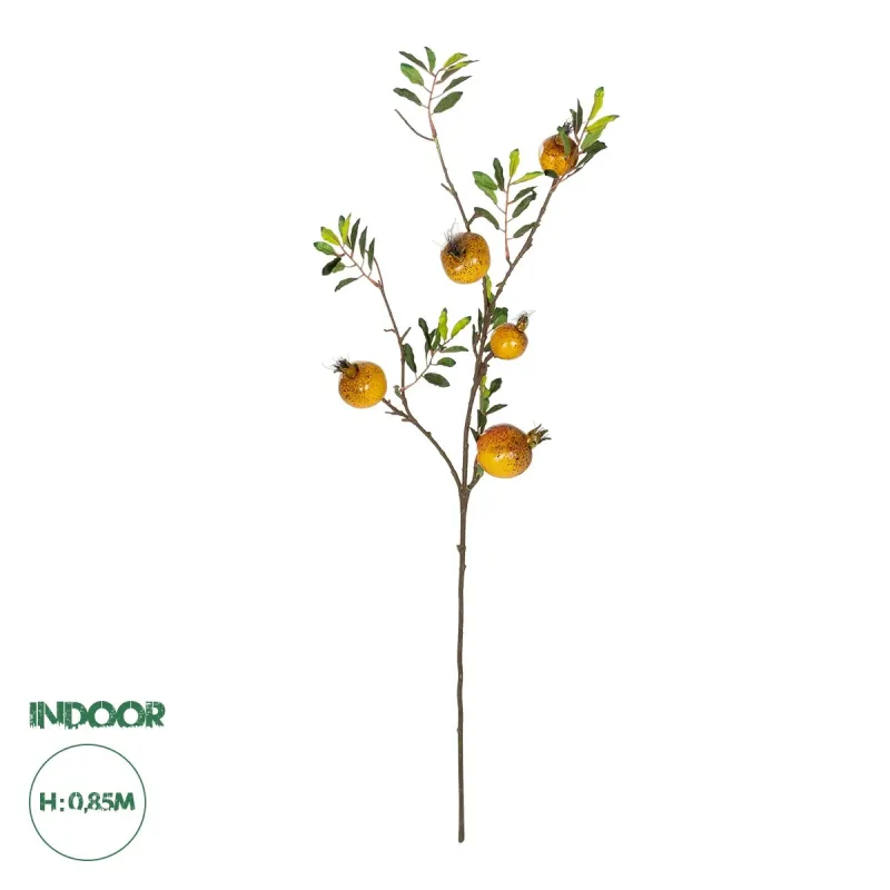 GloboStar® Artificial Garden YELLOW POMEGRANATE  FRUIT BRANCH 21445 Τεχνητό Διακοσμητικό Κίτρινη Κλαδί Ροδιά Y85cm GloboStar® Artificial Garden YELLOW POMEGRANATE  FRUIT BRANCH 21445 Τεχνητό Διακοσμητικό Κίτρινη Κλαδί Ροδιά Y85cm