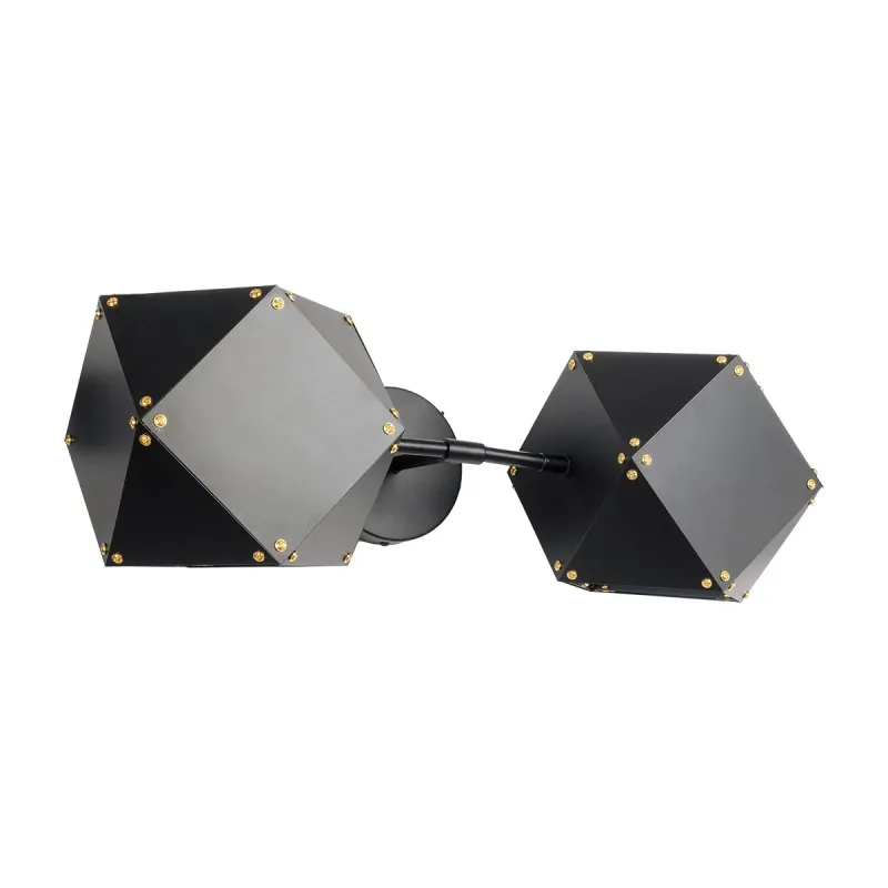 GLOBOSTAR® WELLES 00795 Μοντέρνο Φωτιστικό Τοίχου - Απλίκα με Ντουί 2 x E14 AC 220-240V IP20 - Μαύρο - Μ52 x Π21 x Υ17cm GLOBOSTAR® WELLES 00795 Μοντέρνο Φωτιστικό Τοίχου - Απλίκα με Ντουί 2 x E14 AC 220-240V IP20 - Μαύρο - Μ52 x Π21 x Υ17cm