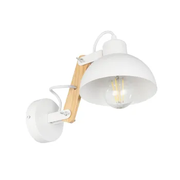 GLOBOSTAR® GRANT 00903 Μοντέρνο Φωτιστικό Τοίχου - Απλίκα με Ντουί 1 x E27 AC 220-240V IP20 - Λευκό & Μπεζ - Μ15 x Π23 x Υ22cm