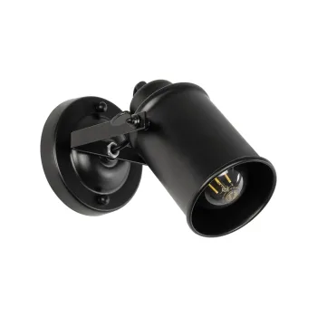 GLOBOSTAR® JAKE 00948 Μοντέρνο Φωτιστικό Τοίχου - Απλίκα με Ντουί 1 x E27 AC 220-240V IP20 - Μαύρο - Μ9 x Π22 x Y22cm