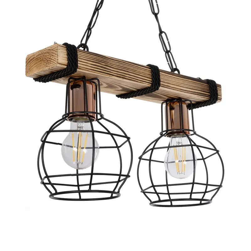 GLOBOSTAR® STARLO 201-0005 Vintage Κρεμαστό Φωτιστικό Οροφής με Ντουί 2 x E27 AC 220-240V IP20 - Μπεζ & Μαύρο - Μ38 x Π16 x Υ23cm GLOBOSTAR® STARLO 201-0005 Vintage Κρεμαστό Φωτιστικό Οροφής με Ντουί 2 x E27 AC 220-240V IP20 - Μπεζ & Μαύρο - Μ38 x Π16 x Υ23cm