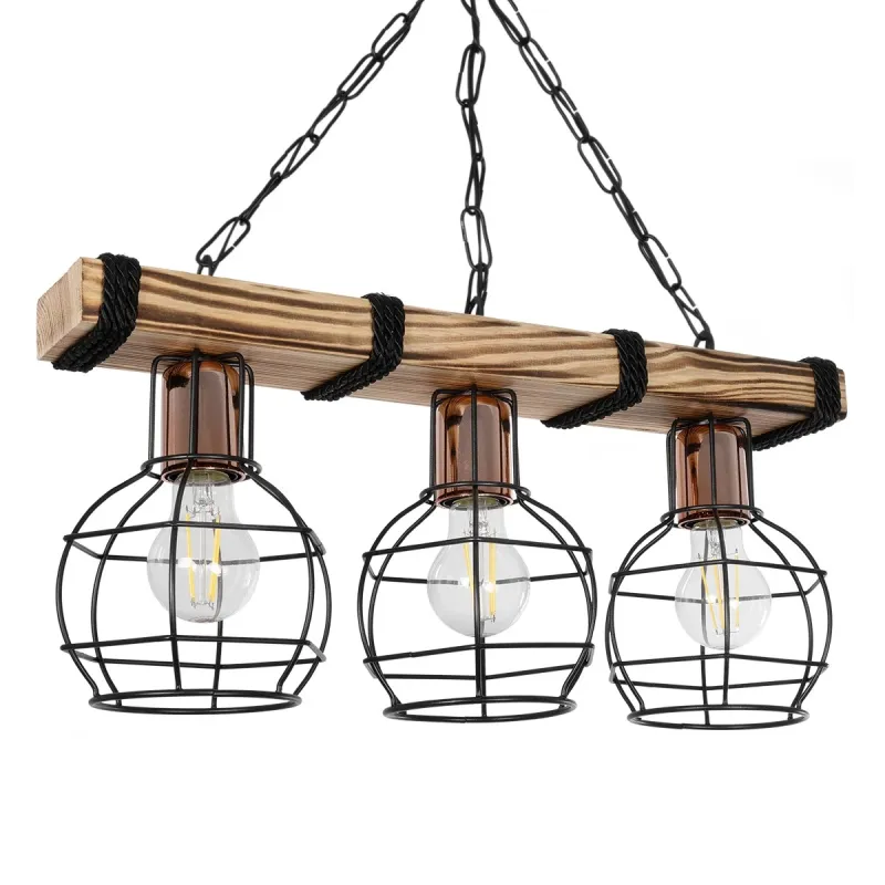 GLOBOSTAR® STARLO 201-0006 Vintage Κρεμαστό Φωτιστικό Οροφής με Ντουί 3 x E27 AC 220-240V IP20 - Μπεζ & Μαύρο - Μ50 x Π16 x Υ23cm GLOBOSTAR® STARLO 201-0006 Vintage Κρεμαστό Φωτιστικό Οροφής με Ντουί 3 x E27 AC 220-240V IP20 - Μπεζ & Μαύρο - Μ50 x Π16 x Υ23cm