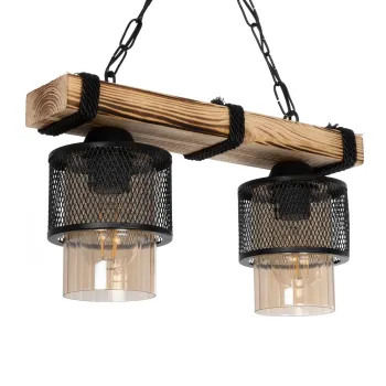 GLOBOSTAR® GLORA 201-0008 Vintage Κρεμαστό Φωτιστικό Οροφής με Ντουί 2 x E27 AC 220-240V IP20 - Μπεζ & Μαύρο - Μ38 x Π12 x Υ21cm GLOBOSTAR® GLORA 201-0008 Vintage Κρεμαστό Φωτιστικό Οροφής με Ντουί 2 x E27 AC 220-240V IP20 - Μπεζ & Μαύρο - Μ38 x Π12 x Υ21cm