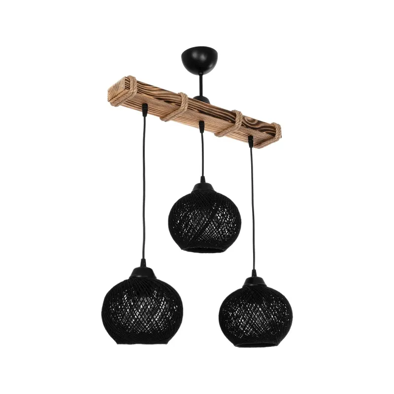 GLOBOSTAR® LUMA 201-0010 Vintage Κρεμαστό Φωτιστικό Οροφής με Ντουί 3 x E27 AC 220-240V IP20 - Μπεζ & Μαύρο - Μ55 x Π18 x Υ65cm GLOBOSTAR® LUMA 201-0010 Vintage Κρεμαστό Φωτιστικό Οροφής με Ντουί 3 x E27 AC 220-240V IP20 - Μπεζ & Μαύρο - Μ55 x Π18 x Υ65cm