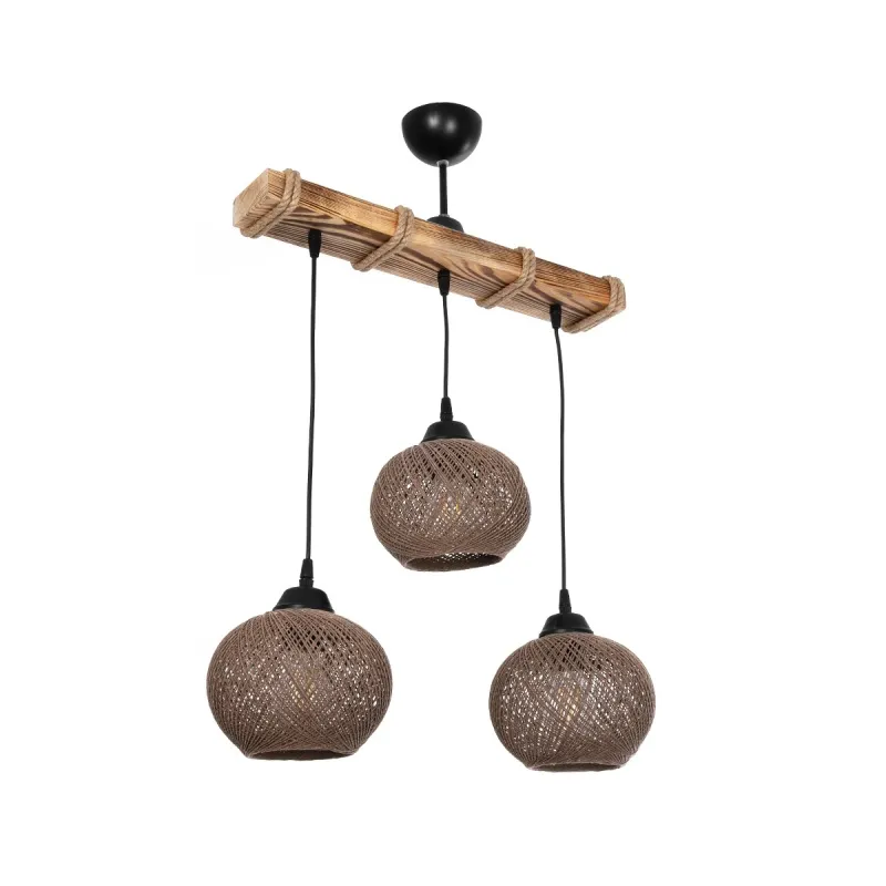 GLOBOSTAR® LUMA 201-0012 Vintage Κρεμαστό Φωτιστικό Οροφής με Ντουί 3 x E27 AC 220-240V IP20 - Καφέ & Μπεζ - Μ55 x Π18 x Υ65cm GLOBOSTAR® LUMA 201-0012 Vintage Κρεμαστό Φωτιστικό Οροφής με Ντουί 3 x E27 AC 220-240V IP20 - Καφέ & Μπεζ - Μ55 x Π18 x Υ65cm